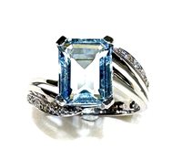 Anello Donna Oro Donna Classici in Oro bianco Acquamarina ACM450 - ACM450